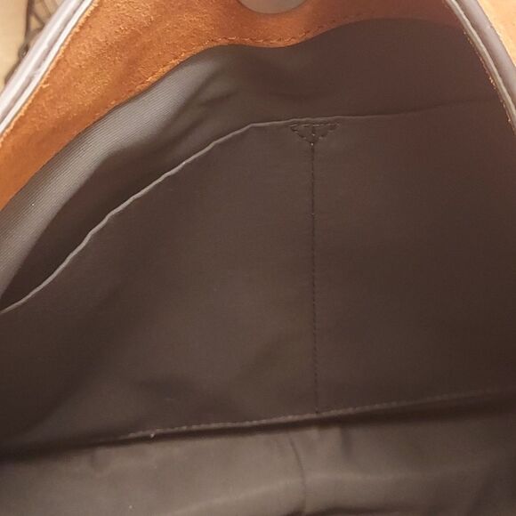 Nordstrom Treasure and Bond Suede Hobo Shoulder Crossbody Bag Orange Rust W… - Picture 7 of 13